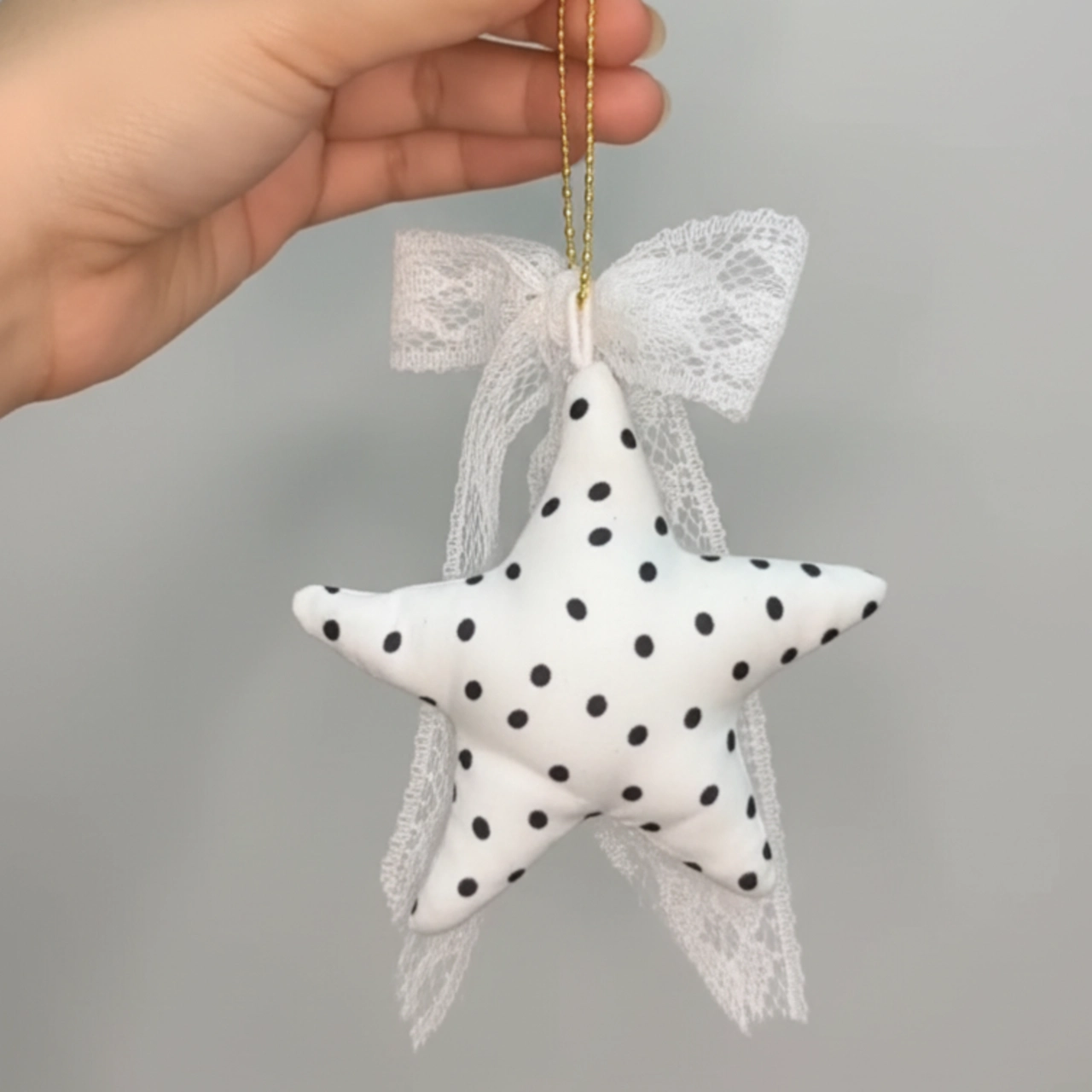(Kèm Nơ) Móc Khóa Cunbag Bông Ngôi Sao Phối Nơ Ren Ngọt Ngào PK059